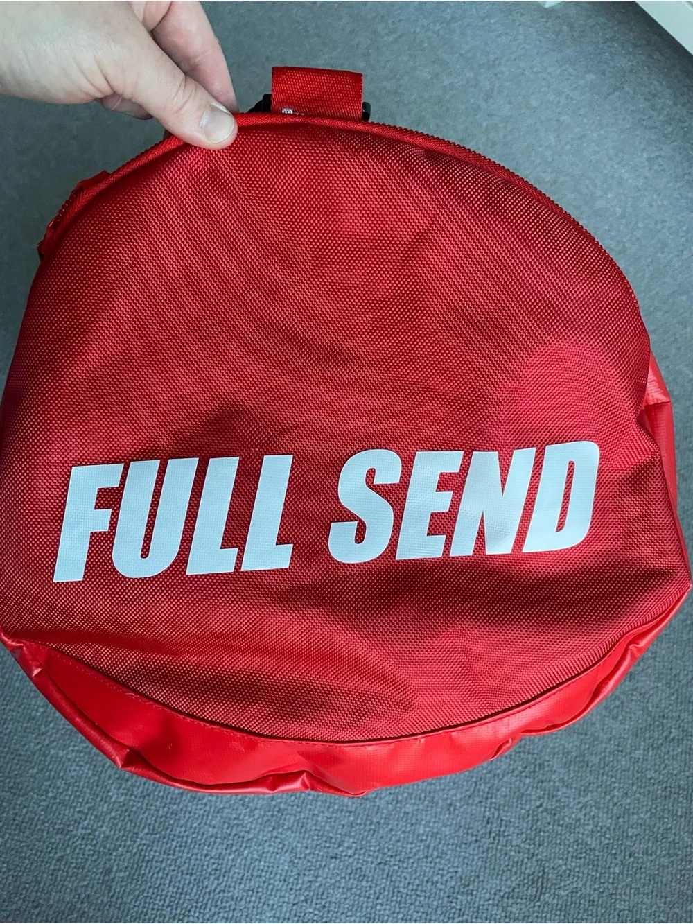 Full Send Nelk Boys Gym Duffel Travel Bag, 60 L, Cherry Red